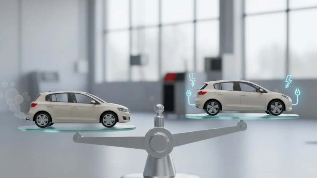 Balance symbolisant la comparaison des motorisations au contrôle technique à Sète.