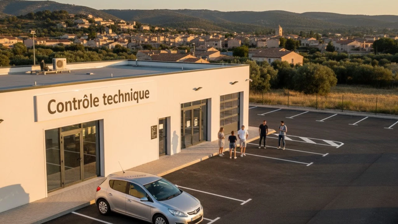 Conducteur vérifiant sa voiture à Gigean avant le contrôle technique à Autosur Frontignan près de Sète